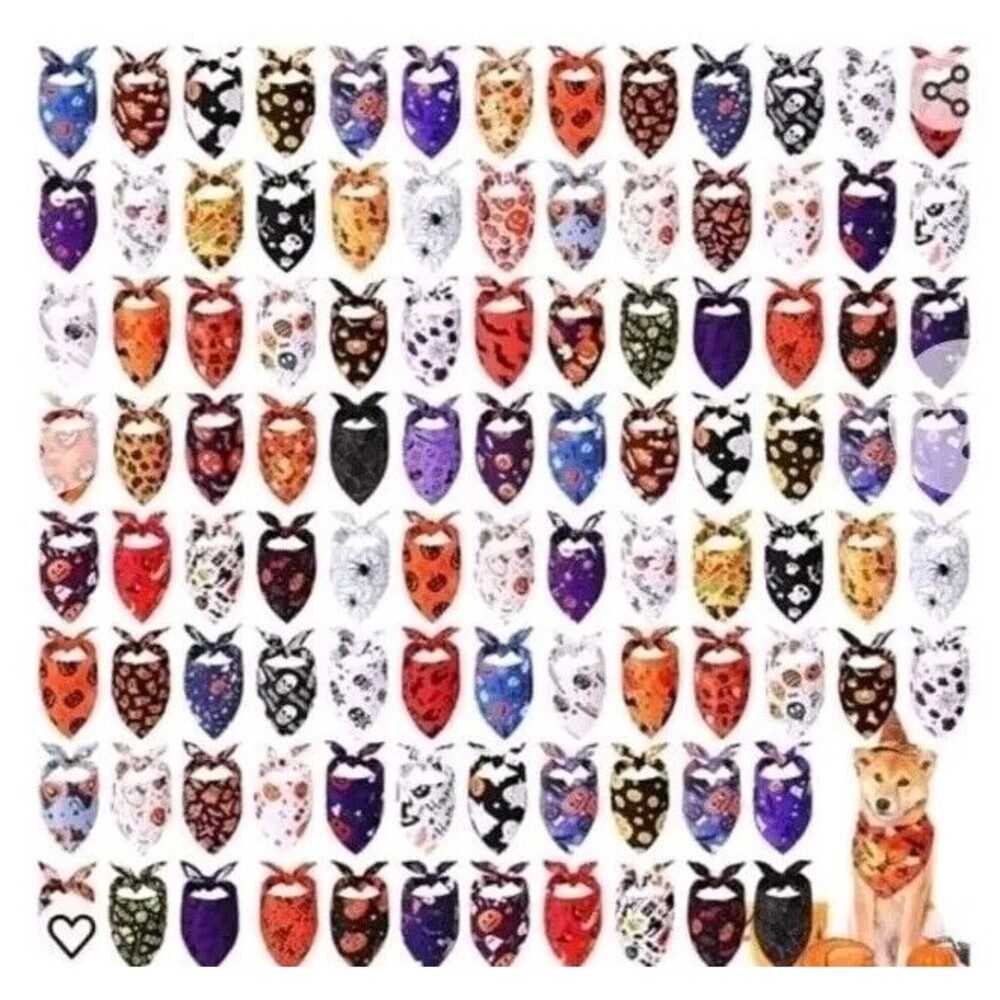 Dog Bandana Scarf Scarves Costume‎ Doggy Cute Halloween 100 For Small Med Large